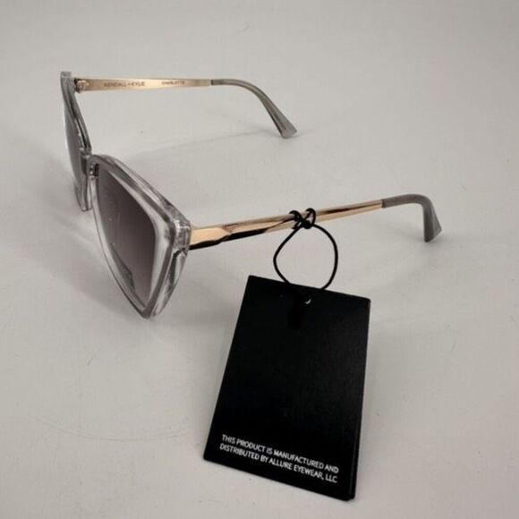 NWT Kendall+Kylie Charlotte Womens‎ Cat Eye Polarized Sunglasses Gray Crystal - Picture 12 of 16
